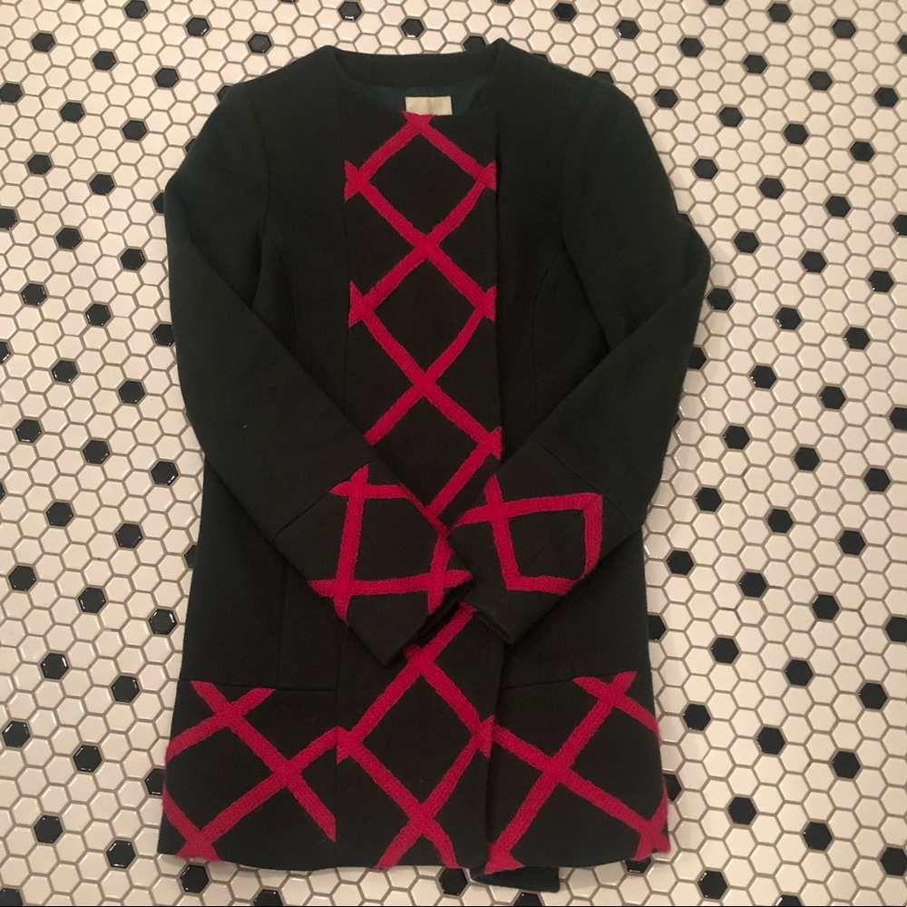 Anthropologie Elevenses Tamarisk Lattice coat sz 2 - Picture 2 of 3